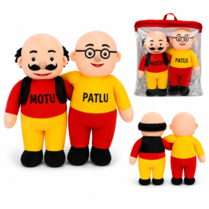 Motu Patlu Plush Toy Set – Soft & Colorful Cartoon Dolls