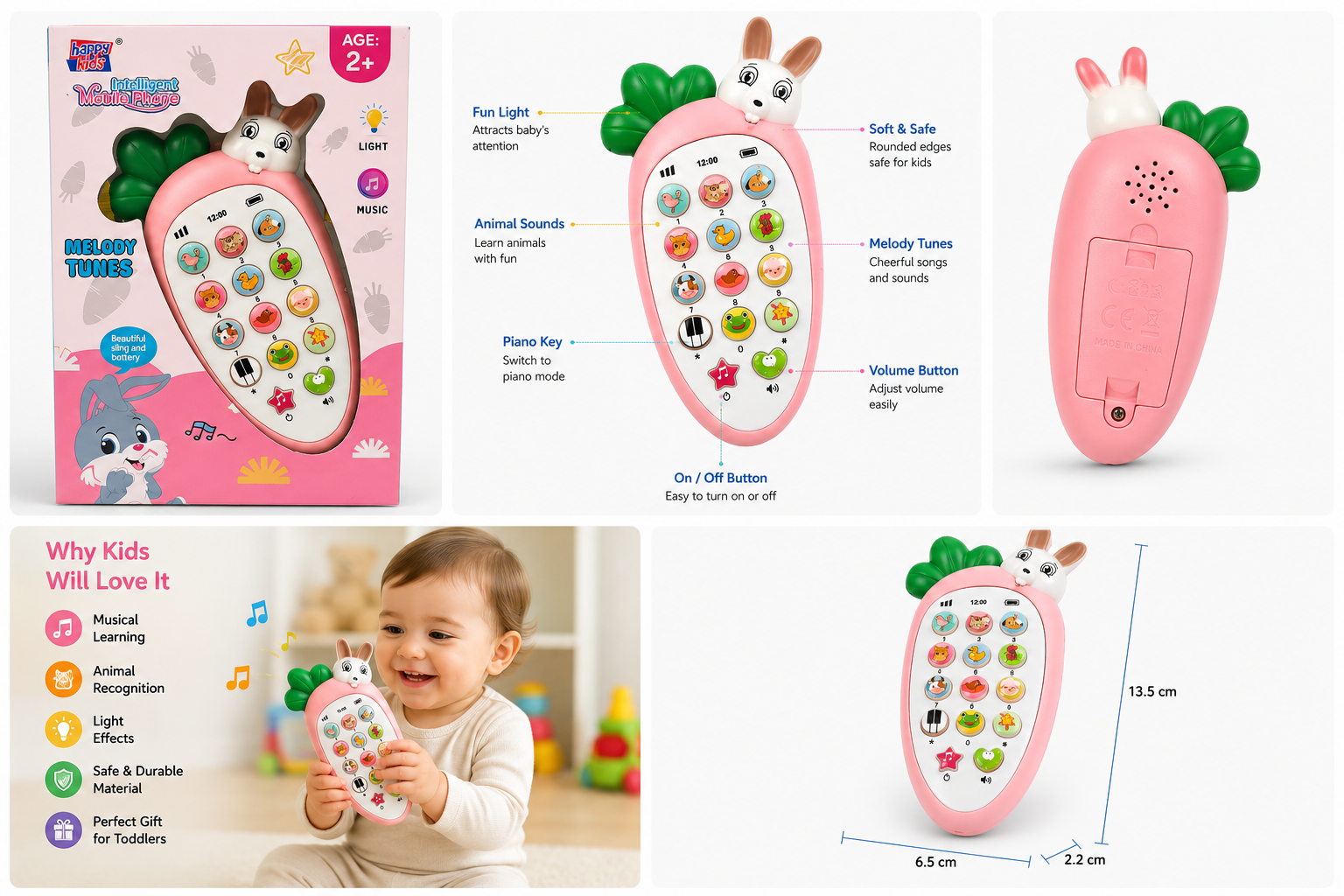 Happy Kids Intelligent Mobile Phone Toy for Kids (2+ Years) - Image 2