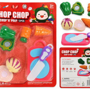 Kids Chop Chop Pretend Kitchen Cutting Toy Set – 5 Pieces