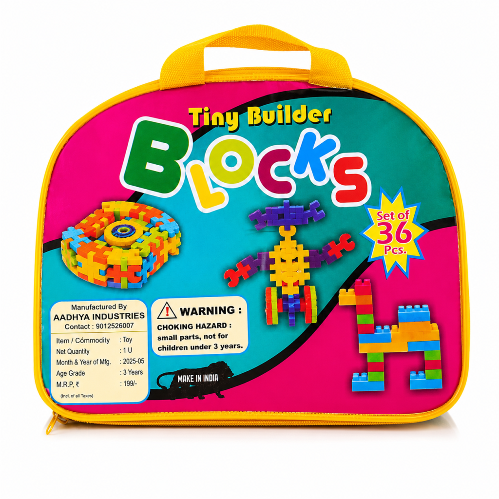 Tiny Builder Blocks – 36 Pieces Educational Construction Toy for Kids (3+ Years)
