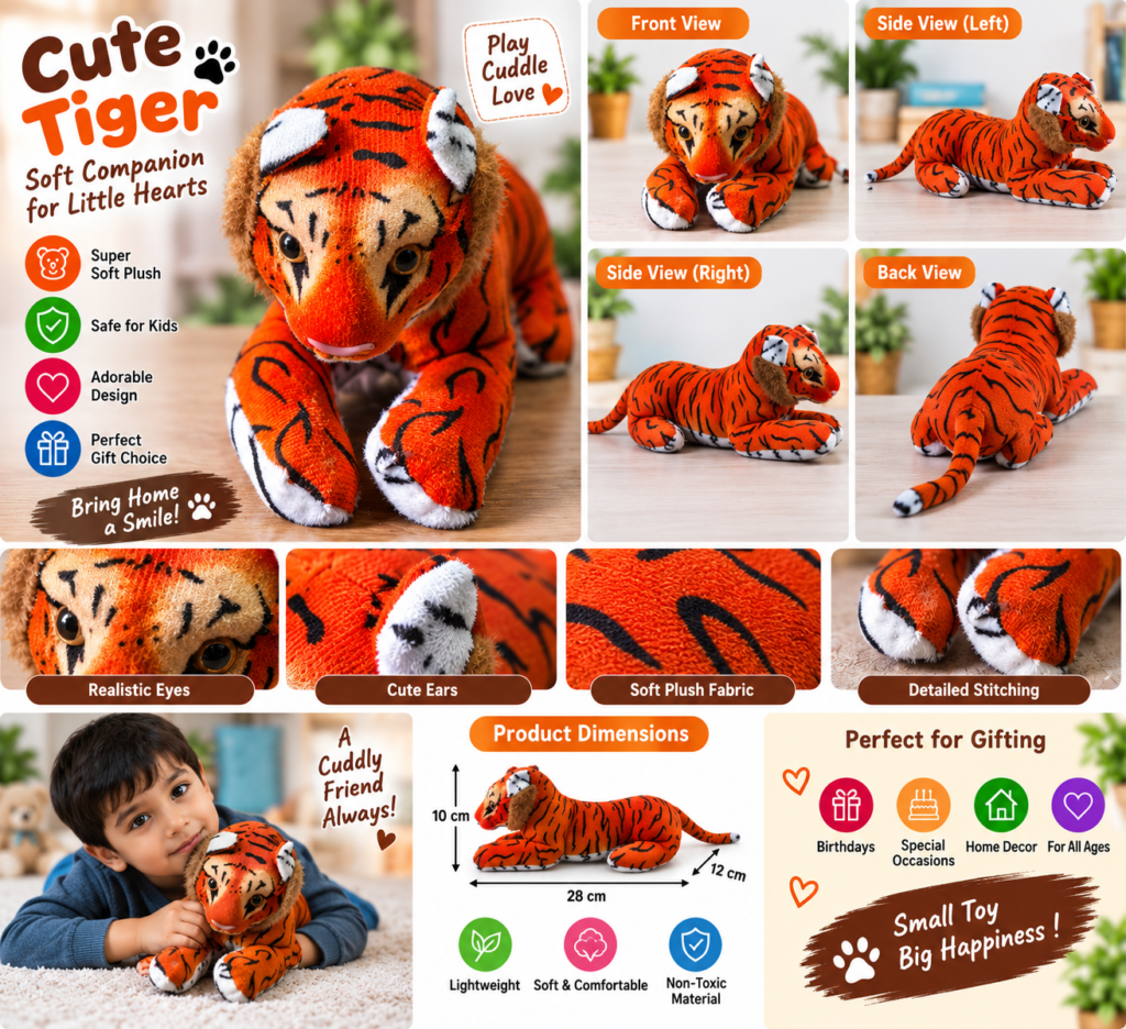 π― Plush Tiger Soft Toy